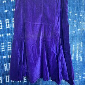 Purple Patchwork Velvet - Boho A-line Skirt